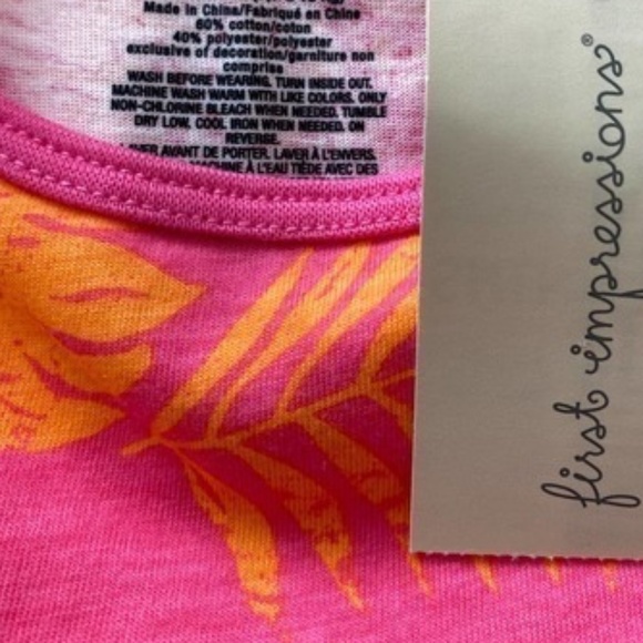First Impressions Toddler Girls Simple Palm Tunic, Sweet Berry Size 3T - Picture 5 of 6